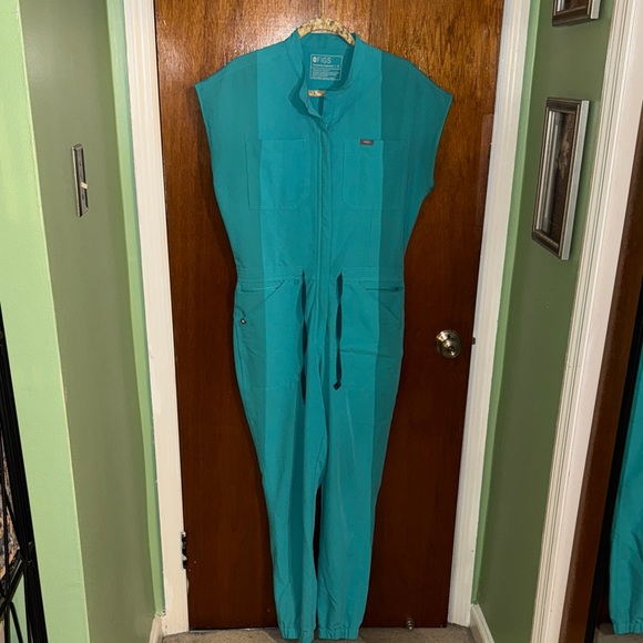 Figs Teal Rafaela Scrub Jumpsuit - Picture 1 of 4